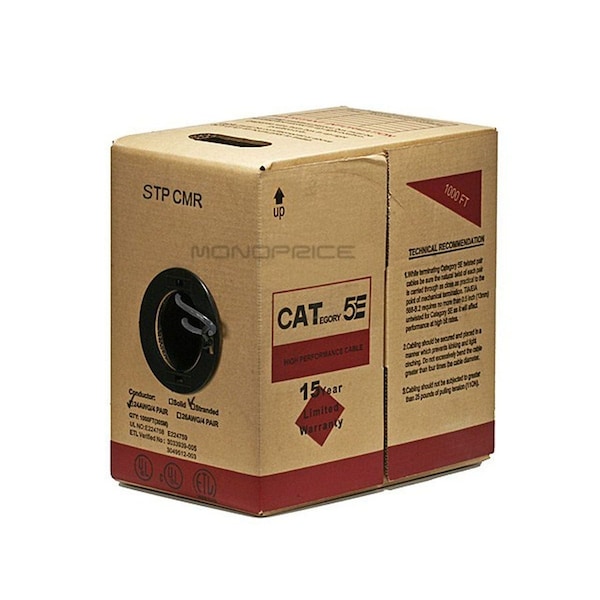 Monoprice Cat5E Stp Stranded, cm, 1000 ft., Gray 895 - main
